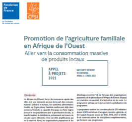 Appel à projets 2021 du programme Promotion de l’agriculture familiale en Afrique de l’Ouest (Pafao)