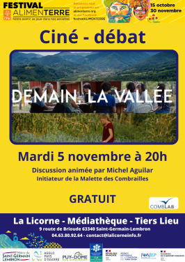 Ciné-débat "Demain la vallée" animé par Michel Aguilar COMBLAB