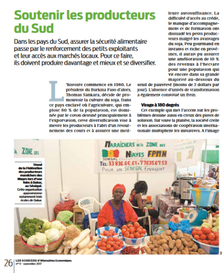 Alimentation durable : soutenir les producteurs du Sud