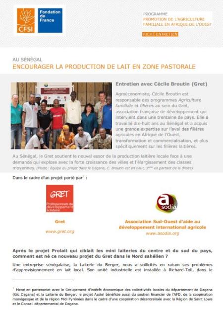 La production laitière en zone pastorale, l'expérience de Cécile Broutin du Gret