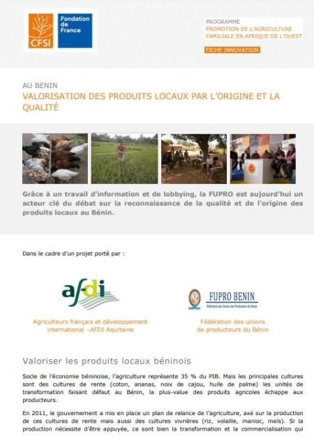 Valorisation des produits locaux par l'origine et la qualité