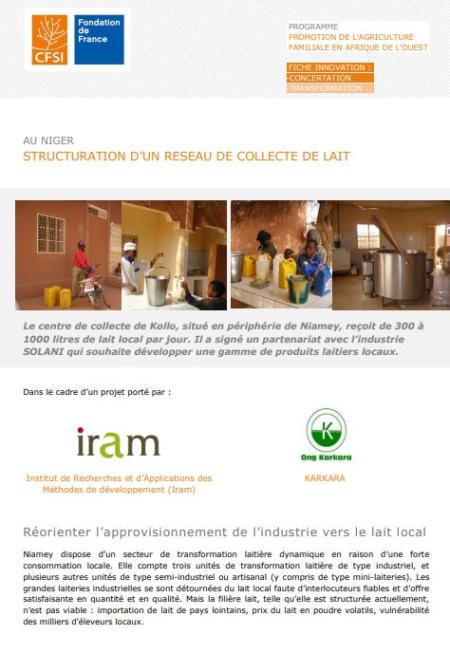 Structuration d'un réseau de collecte du lait