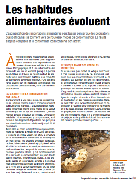 Afrique de l'Ouest : les habitudes alimentaires évoluent