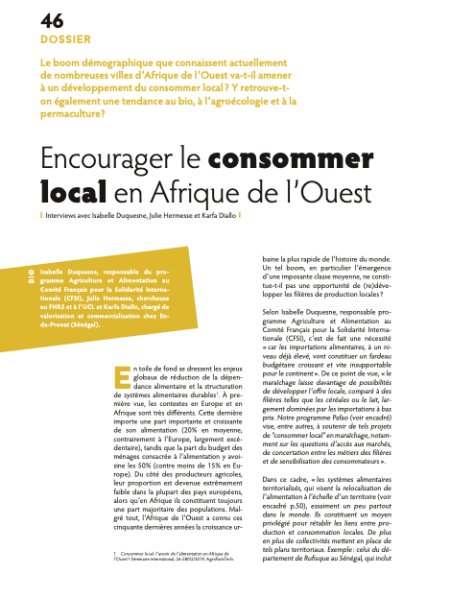 Encourager le consommer local en Afrique de l'Ouest