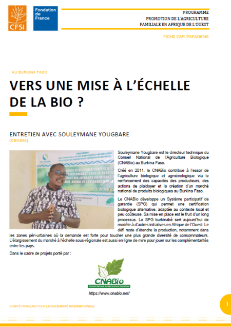 Au Burkina Faso : vers une mise à l'échelle de la bio ?