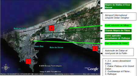 Vue de la région presqu'île de Dakar
