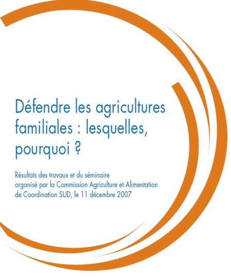 Couverture Défendre les agricultures familiales 